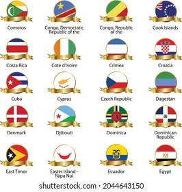 flags Isolated world flag. Isolated on white background. Vector illustration.