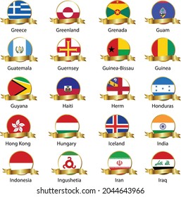 Banderas Bandera mundial aislada. Aislado sobre fondo blanco. Ilustración vectorial.