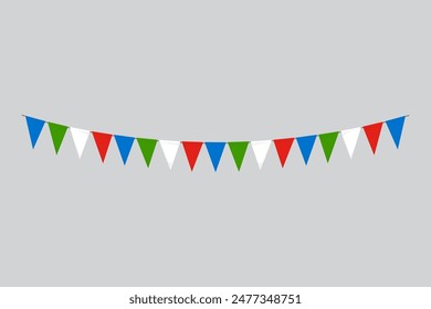 Flags isolated.Equatorial Guinea paper bunting. flags birthday, anniversary, celebrate event.