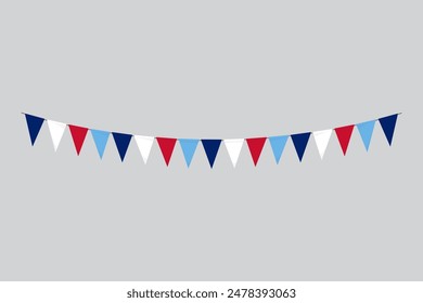 Flags isolated.Fiji paper bunting. flags birthday, anniversary, celebrate event.