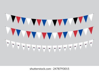 Flags isolated.Korea paper bunting. flags birthday, anniversary, celebrate event.