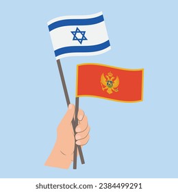 Flags of Israel and Montenegro, Hand Holding flags