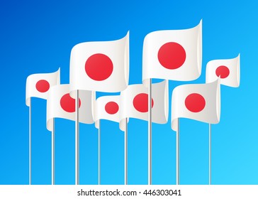 Flags of Japan, Vector illustration