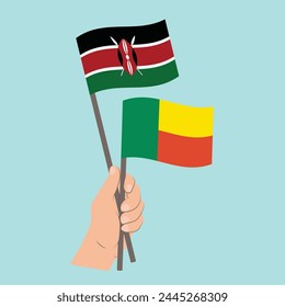 Banderas de Kenia y Benín, Banderas de mano