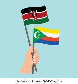 Flags of Kenya and Comoros, Hand Holding flags