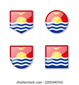 Banderas de Kiribati - colección brillante. Conjunto de ilustraciones vectoriales