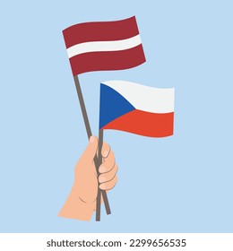 Flaggen von Lettland und Tschechien, Händlerflaggen
