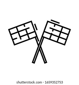 Flags line icon, concept sign, outline vector illustration, linear symbol.