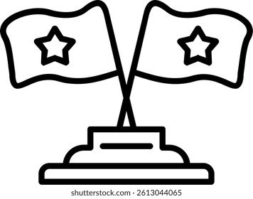 Flags Line Vector Icon Design