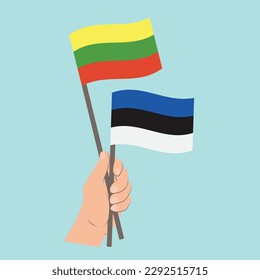 Banderas de Lituania y Estonia, portadoras de banderas