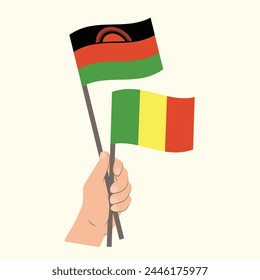 Banderas de Malaui y Mali, Banderas de mano