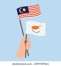 Flaggen Malaysias und Zyperns, Händeflaggen