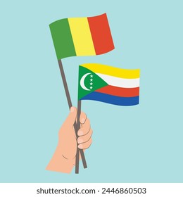 Flags of Mali and Comoros, Hand Holding flags