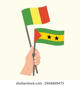 Flags of Mali and São Tomé and Príncipe, Hand Holding flags