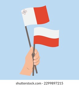 Flaggen Maltas und Polens, Händlerflaggen