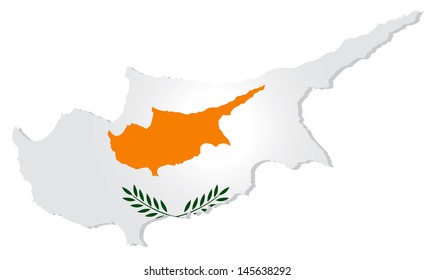 flags map Cyprus vector illustration