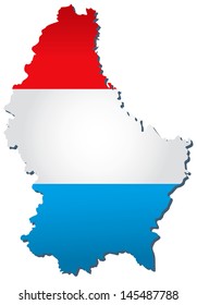 flags map Luxembourg vector illustration