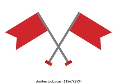 flags markers crossed isolated icon