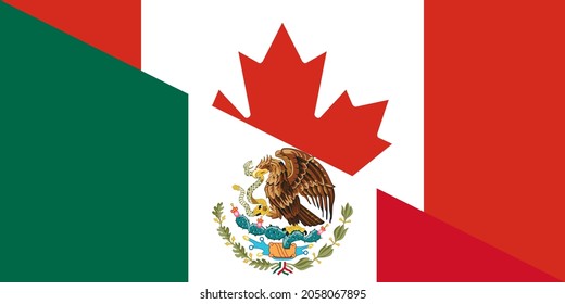 flags of mexico and canada. proportion 1:2