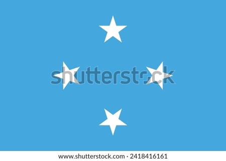 Flags of Micronesia. Flat element design. National Flag. White isolated background 