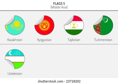 Flags of Middle Asia Countries 5