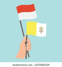 Banderas de Mónaco y Ciudad del Vaticano, portadoras de banderas