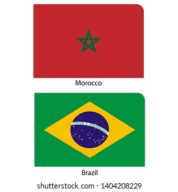 Flags of Morocco and Brazil