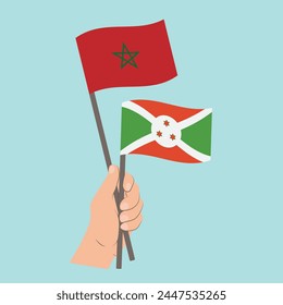Banderas de Marruecos y Burundi, Banderas de mano