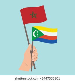 Banderas de Marruecos y Comoras, Banderas de mano