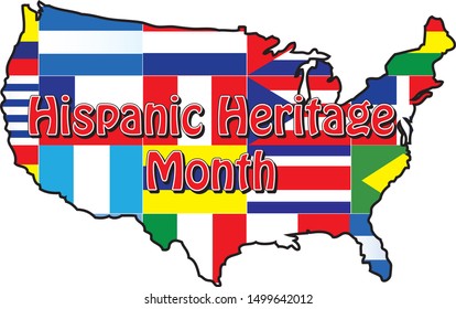 Flags Of National Hispanic Heritage Month