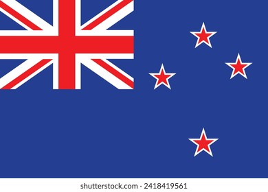 Flags of New Zealand. Flat element design. National Flag. White isolated background 