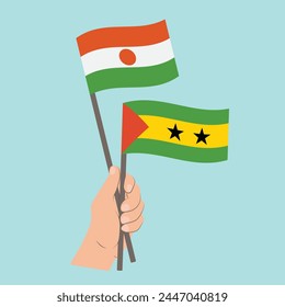 Flags of Niger and São Tomé and Príncipe, Hand Holding flags