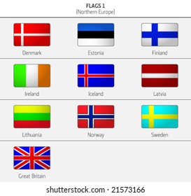 Flags of Northern Europe states 1