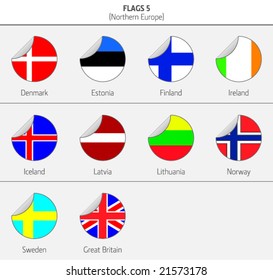 Flags Northern Europe States 5 Stock Vector (Royalty Free) 21573178 ...