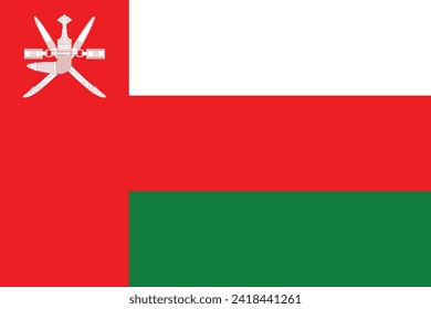 Flags of Oman. Flat element design. National Flag. White isolated background 