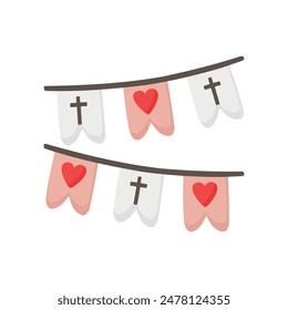 Banderas en la fiesta de bodas