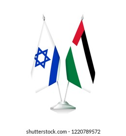 Flags of Palestine and Israel isolated on white background. Vector illustration