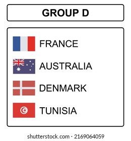Flags of participating teams on a white background
