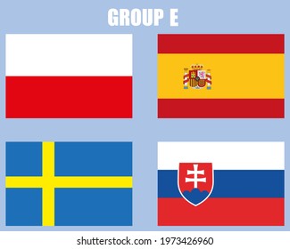 Flags of the participating teams with the text for the European Cup.