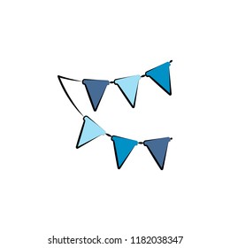 flags for party colored icon. Element of birthday icon for mobile concept and web apps. Color flags for party icon can be used for web and mobile on white background