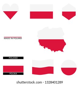 Flags of Poland ans a map