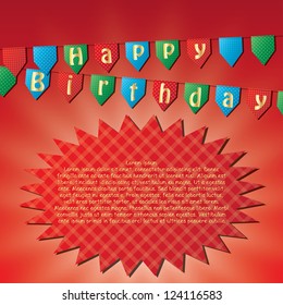 flags. postcard happy birthday. vector eps10