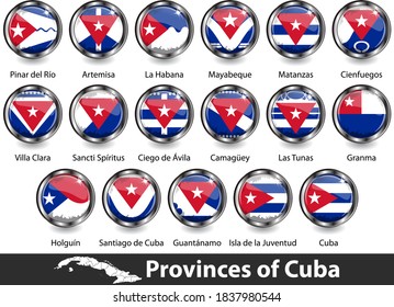 Flags of provinces of Cuba. Vector image