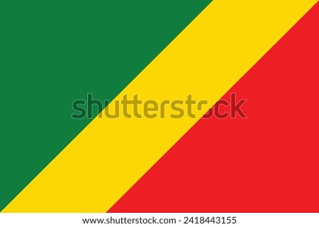 Flags of Republic of the Congo. Flat element design. National Flag. White isolated background 