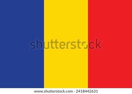 Flags of Romania. Flat element design. National Flag. White isolated background 