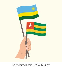 Banderas de Ruanda y Togo, Banderas de mano