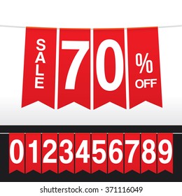 Flags with sale discount. vector illustration