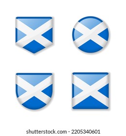Banderas de Escocia - colección brillante. Conjunto de ilustraciones vectoriales