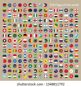 Flags, Set, Flat Illustrations, World flags, 219, all