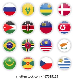 Flags set. Universal flags set to use for web and mobile UI vector illustration